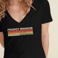 Personal Christmas Retro Vintage Graduation Project Manager Job Title Profession Birthday Worker Women's Jersey Short Sleeve Deep V-Neck Tshirt