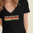 Personal Christmas Retro Vintage Graduation Yoga Instructor Job Title Profession Birthday Worker Women's Jersey Short Sleeve Deep V-Neck Tshirt