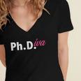 Ph Diva Women Dissertation Doctoral Degree Graduation PhD Women's Jersey Short Sleeve Deep V-Neck Tshirt