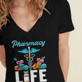 Pharmacy Life Pharmacist Chemist Student PharmD Graduation Women's Jersey Short Sleeve Deep V-Neck Tshirt