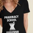 Pharmacy School Survivor PharmD Graduation T-Shirt Women's Jersey Short Sleeve Deep V-Neck Tshirt