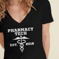Pharmacy Tech GraduationShirt Student Est 2018 Women's Jersey Short Sleeve Deep V-Neck Tshirt