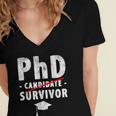 PhD Candidate Survivor PhD Graduation Women's Jersey Short Sleeve Deep V-Neck Tshirt