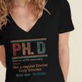 PHD Definition Doctor Of Philosophy Degree Graduation Women's Jersey Short Sleeve Deep V-Neck Tshirt