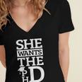PhD Doctorate Husband Boyfriend PhD Graduation Women's Jersey Short Sleeve Deep V-Neck Tshirt