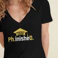 PhD Finished PhinisheD Class Of 2026 Phd Graduation Women's Jersey Short Sleeve Deep V-Neck Tshirt