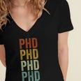 PHD Graduation Doctorate Women's Jersey Short Sleeve Deep V-Neck Tshirt