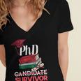 PhD PhD Graduation Gifts PhD Survivor T-Shirt Women's Jersey Short Sleeve Deep V-Neck Tshirt