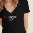 PhD Graduation PhinisheD Finished 2018 Tshirt Women's Jersey Short Sleeve Deep V-Neck Tshirt