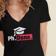 PhD GraduationShirt PhDone Tee For Graduates Women's Jersey Short Sleeve Deep V-Neck Tshirt