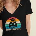 PhD Level Complete Graduation Doctorate In Philosophy Women's Jersey Short Sleeve Deep V-Neck Tshirt