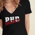 PHD Nailed It Graduation Doctorate Graduate Women's Jersey Short Sleeve Deep V-Neck Tshirt