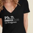 PhD In Progress PhD Doctoral Degree Graduation Doctorate Women's Jersey Short Sleeve Deep V-Neck Tshirt