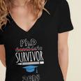 PhD Survivor 2018 Tshirt For PhD Graduates Graduation Gift Women's Jersey Short Sleeve Deep V-Neck Tshirt