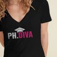 PhDiva PHD Student Graduation Degree Med Law School Women's Jersey Short Sleeve Deep V-Neck Tshirt