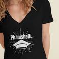 PhinisheD PhD Graduation Doctor Of Philosophy Women's Jersey Short Sleeve Deep V-Neck Tshirt