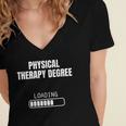 Physical Therapy Degree Loading Student Graduation Women's Jersey Short Sleeve Deep V-Neck Tshirt