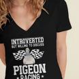 Pigeon Racing Introvert Pigeon Breeder Homing Pigeon Women's Jersey Short Sleeve Deep V-Neck Tshirt Pigeon Racing Introvert Pigeon Breeder Homing Pigeon Women's Jersey Short Sleeve Deep V-Neck Tshirt