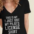 Pilots License In Training Future Flight School Graduation Women's Jersey Short Sleeve Deep V-Neck Tshirt