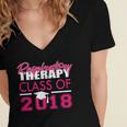Pink Respiratory Therapist Class Of 2018 GraduationShirt Women's Jersey Short Sleeve Deep V-Neck Tshirt