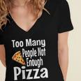 Pizza Lover Saying Introvert Anti Social Humor Foodie Women's Jersey Short Sleeve Deep V-Neck Tshirt