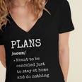 Plans Definition For Homebodies & Introverts Sarcastic Women's Jersey Short Sleeve Deep V-Neck Tshirt