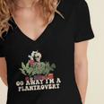 Plant Coffee Lover Plantrovert Gardening Introvert Women's Jersey Short Sleeve Deep V-Neck Tshirt