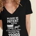 Playful Slow Pace Please Be Patient I'm From The 1900s Women's Jersey Short Sleeve Deep V-Neck Tshirt Playful Slow Pace Please Be Patient I'm From The 1900s Women's Jersey Short Sleeve Deep V-Neck Tshirt