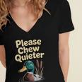 Please Chew Quieter Introvert Duck Lover Women's Jersey Short Sleeve Deep V-Neck Tshirt Please Chew Quieter Introvert Duck Lover Women's Jersey Short Sleeve Deep V-Neck Tshirt