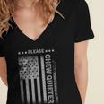 Please Chew Quieter Introvert USA Flag Vintage Women's Jersey Short Sleeve Deep V-Neck Tshirt Please Chew Quieter Introvert USA Flag Vintage Women's Jersey Short Sleeve Deep V-Neck Tshirt