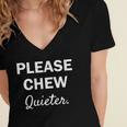Please Chew Quieter Introvert Women's Jersey Short Sleeve Deep V-Neck Tshirt Please Chew Quieter Introvert Women's Jersey Short Sleeve Deep V-Neck Tshirt