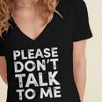 Please Don't Talk To Me Introvert Graphic Women's Jersey Short Sleeve Deep V-Neck Tshirt Please Don't Talk To Me Introvert Graphic Women's Jersey Short Sleeve Deep V-Neck Tshirt