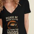 Please Be Patient I'm From The 1900s – Vintage Tape Women's Jersey Short Sleeve Deep V-Neck Tshirt
