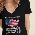 Please Be Patient With Me I'm From The 1900s American Flag Women's Jersey Short Sleeve Deep V-Neck Tshirt