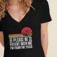 Please Be Patient With Me I'm From The 1900s Fathers Day Women's Jersey Short Sleeve Deep V-Neck Tshirt Please Be Patient With Me I'm From The 1900s Fathers Day Women's Jersey Short Sleeve Deep V-Neck Tshirt