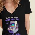 Please Be Patient With Me I'm From The 1900s Gamer Gaming Women's Jersey Short Sleeve Deep V-Neck Tshirt Please Be Patient With Me I'm From The 1900s Gamer Gaming Women's Jersey Short Sleeve Deep V-Neck Tshirt