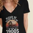 Please Be Patient With Me I'm From The 1900s Grandma Grandpa Women's Jersey Short Sleeve Deep V-Neck Tshirt