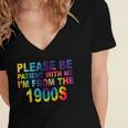 Please Be Be Patient With Me I'm From The 1900s Hippie Women's Jersey Short Sleeve Deep V-Neck Tshirt