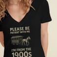 Please Be Patient With Me I'm From The 1900s Horse Carriage Women's Jersey Short Sleeve Deep V-Neck Tshirt