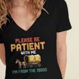 Please Be Patient With My I'm From The 1900s Old Retro Women's Jersey Short Sleeve Deep V-Neck Tshirt
