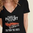 Please Be Patient With Me I'm From The 1900s Old School Women's Jersey Short Sleeve Deep V-Neck Tshirt
