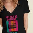 Please Be Patient I'm From The 1900s Retro Cassette Tape Women's Jersey Short Sleeve Deep V-Neck Tshirt