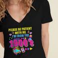 Please Be Patient With Me I'm From The 1900s Retro Vibes Women's Jersey Short Sleeve Deep V-Neck Tshirt