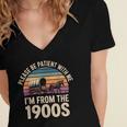 Please Be Patient With My I'm From The 1900s Retro Vintage Women's Jersey Short Sleeve Deep V-Neck Tshirt