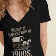 Please Be Patient With Me I'm From The 1900s Retro Western Women's Jersey Short Sleeve Deep V-Neck Tshirt Please Be Patient With Me I'm From The 1900s Retro Western Women's Jersey Short Sleeve Deep V-Neck Tshirt