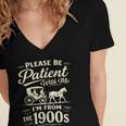 Please Be Patient With Me I'm From The 1900s Retro Women's Jersey Short Sleeve Deep V-Neck Tshirt