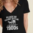 Please Be Patient With My I'm From The 1900s Sarcastic Women's Jersey Short Sleeve Deep V-Neck Tshirt