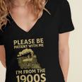 Please Be Patient With Me I'm From The 1900s Steam Train Women's Jersey Short Sleeve Deep V-Neck Tshirt
