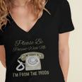 Please Be Patient With Me I'm From The 1900s Telephone Women's Jersey Short Sleeve Deep V-Neck Tshirt