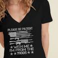 Please Be Patient With Me I'm From The 1900s USA Flag Guns Women's Jersey Short Sleeve Deep V-Neck Tshirt